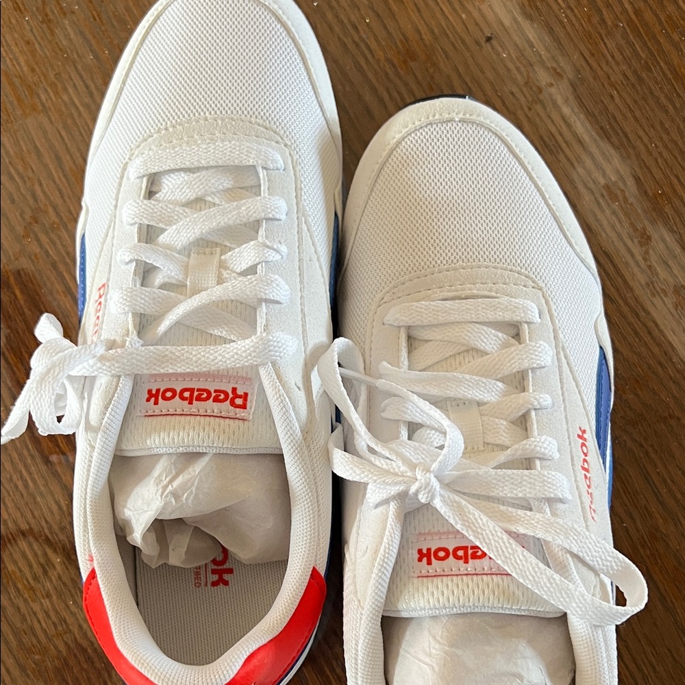 Reebok Kids White, Red, and Blue Sneakers - Picture 4 of 6